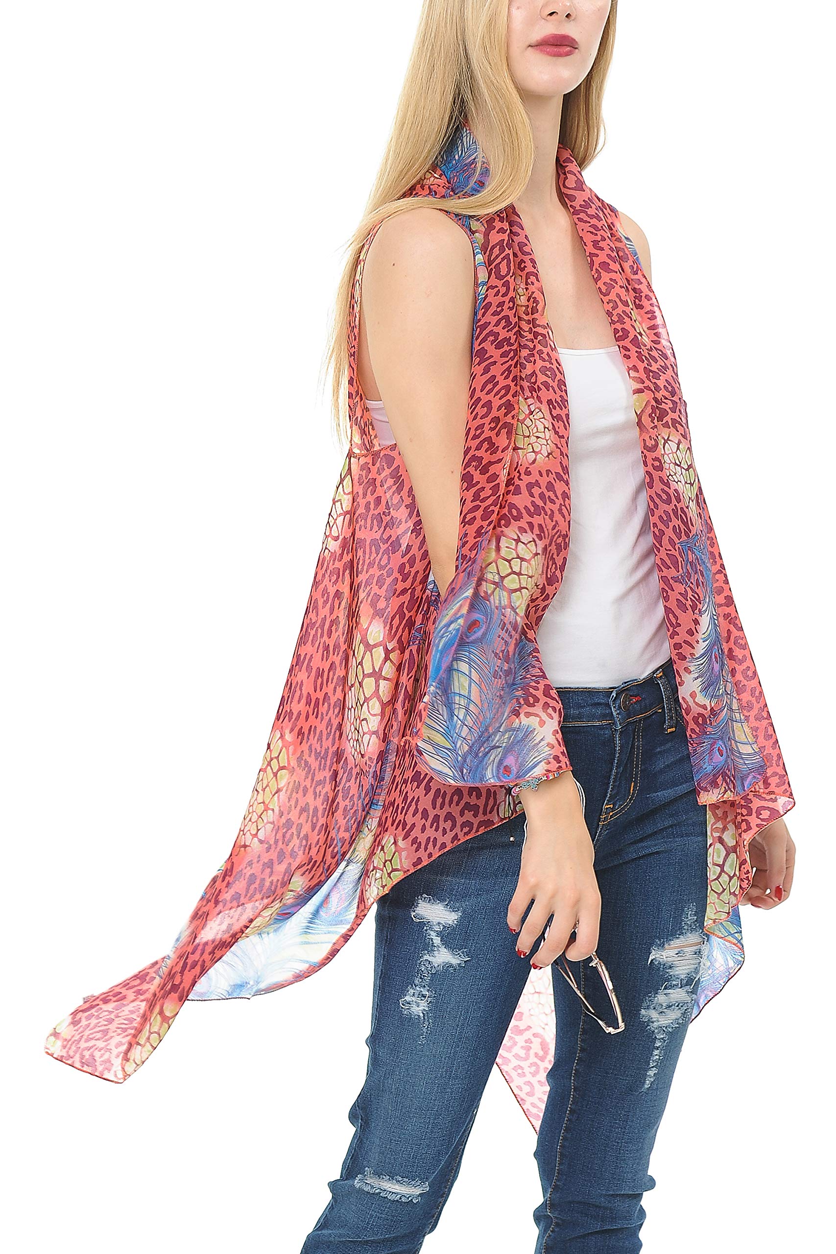 TravelNut Womens Summer Kimono Vest Long Sheer Sleeveless