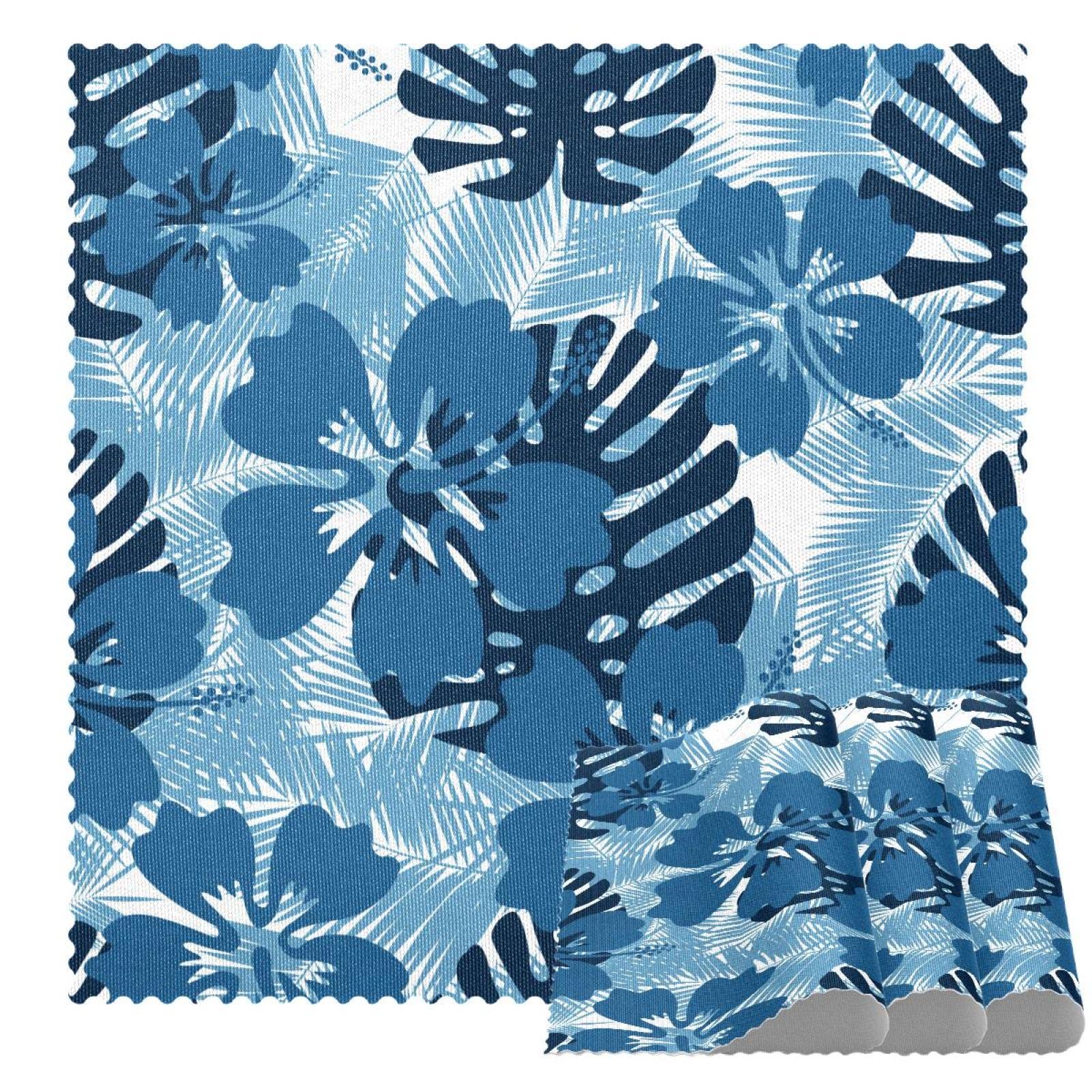 Set de table antidérapant bleu résistant à la chaleur pour assiettes