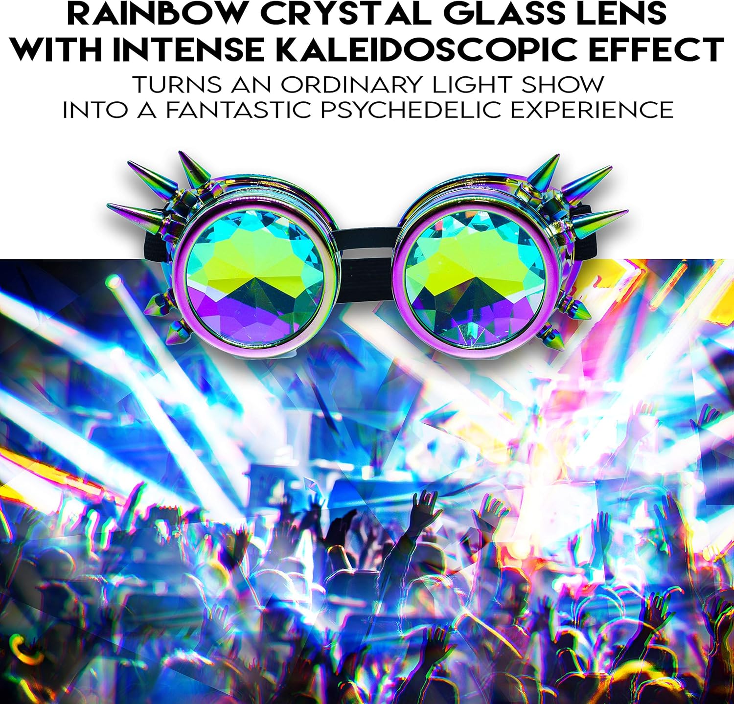 SoJourner Bags Kaleidoscope Glasses - Trippy Psychedelic Rave Goggles - Funky Prism Glasses For Raves - Festival Accessories - Image 6