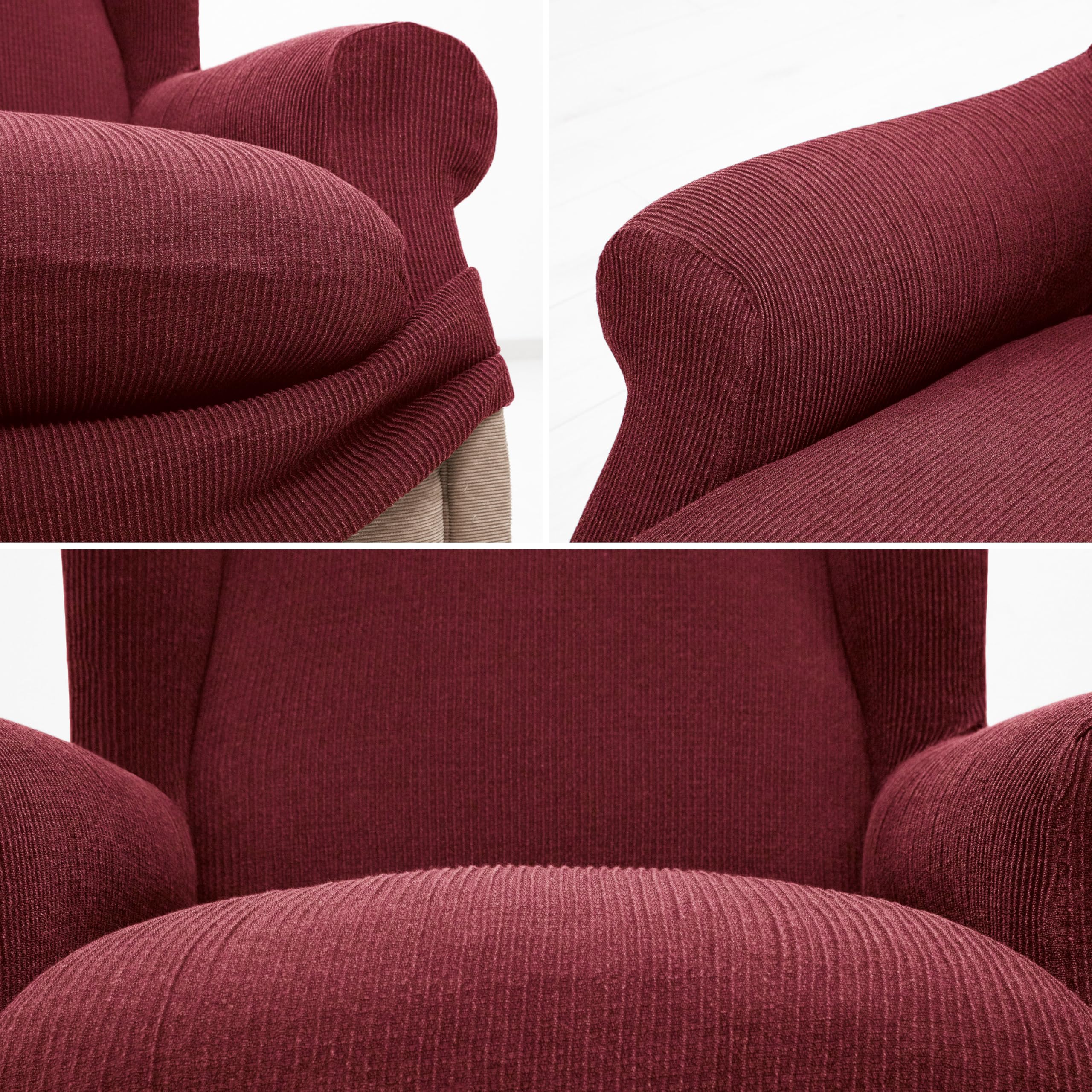 Fodera Elastica Per Poltrona Paraorecchie NOVELE - Marrone, Universale Da 70 A 100 Cm, In Cotone Riciclato - 4