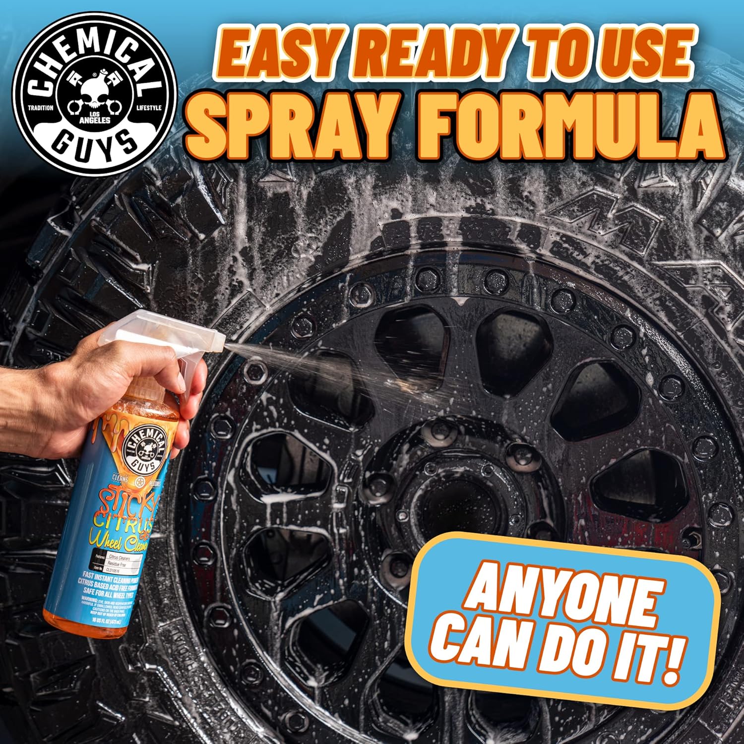 Chemical Guys CLD105 Sticky Citrus Wheel Cleaner Gel, (Safe For All Wheel Types) Works on Cars, Trucks, SUVs, Motorcycles, RVs & More, 128 fl oz, (1 Gallon)