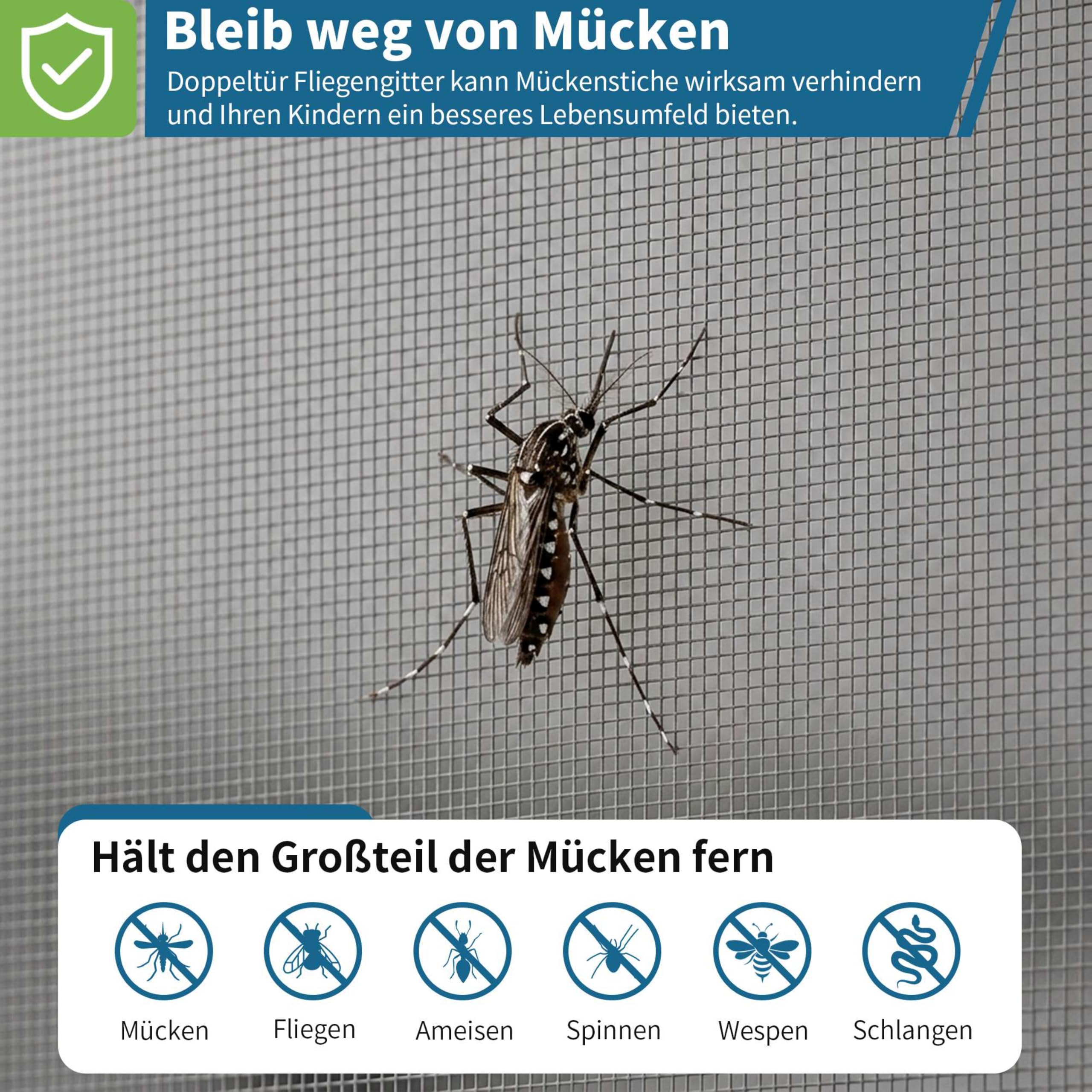 HooTown Magnet Fliegengitter Tür,190 x 212cm Fliegengitter Doppeltür | Automatisches,Ohne Bohren,4cm Klettband Oben,Fliegenvorhang für Fenster, Balkontür, Kellertür und Terrassentür