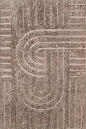 Miniatura 3 de nuLOOM Dawn - Alfombra geométrica lavable a máquina para sala de estar, dormitorio, comedor, cocina, 5 x 8 pies, color marrón