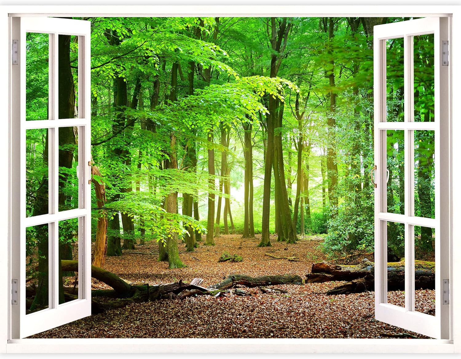 IDEA4WALL Wall Murals for Bedroom Fake Window View Forest