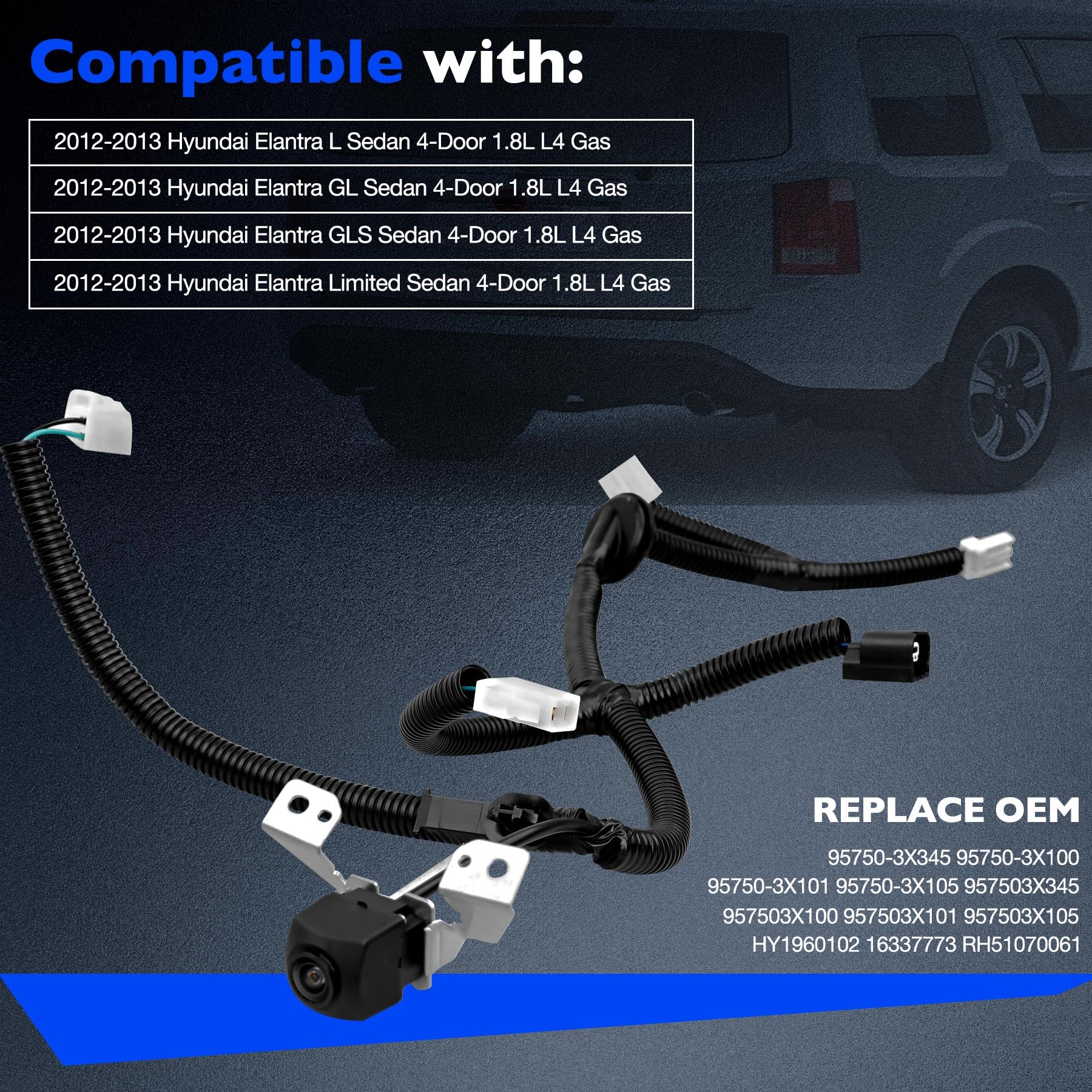 Backup Camera, Compatible with 2012-15 Pilot EX LX EX-L SE Touring 3.5L V6, Safety Reversing Parking Camera, Replace 39530SZAA01 39530SZAA21 HO1960125 Rear View Back Up Camera