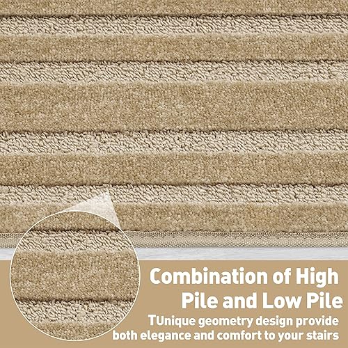 Miniatura 5 de PURE ERA Bullnose - Juego de peldaños para escaleras, sin cinta, antideslizante, protectores de escaleras para interiores, alfombras aptas para