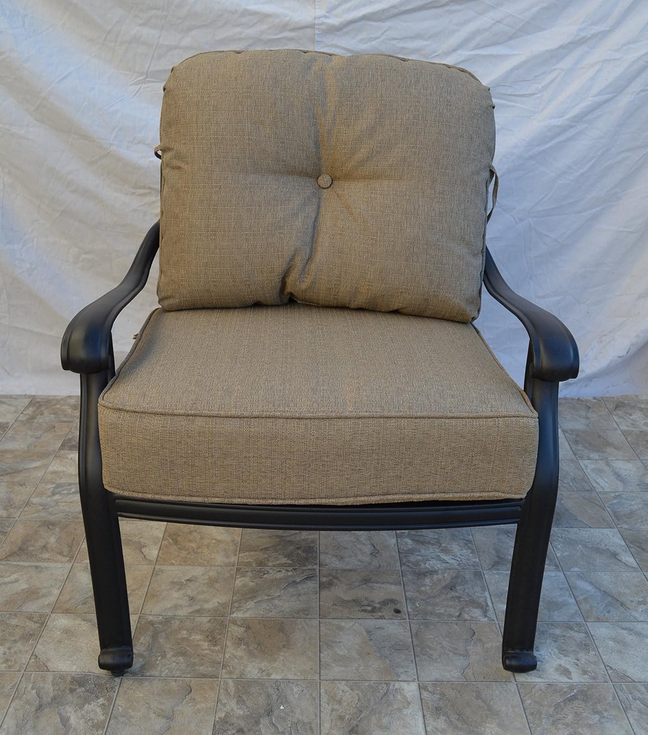 Elizabeth Cast Aluminum Powder Coated 6-Piece Seating Set with Sunbrella Cushions - Antique Bronze