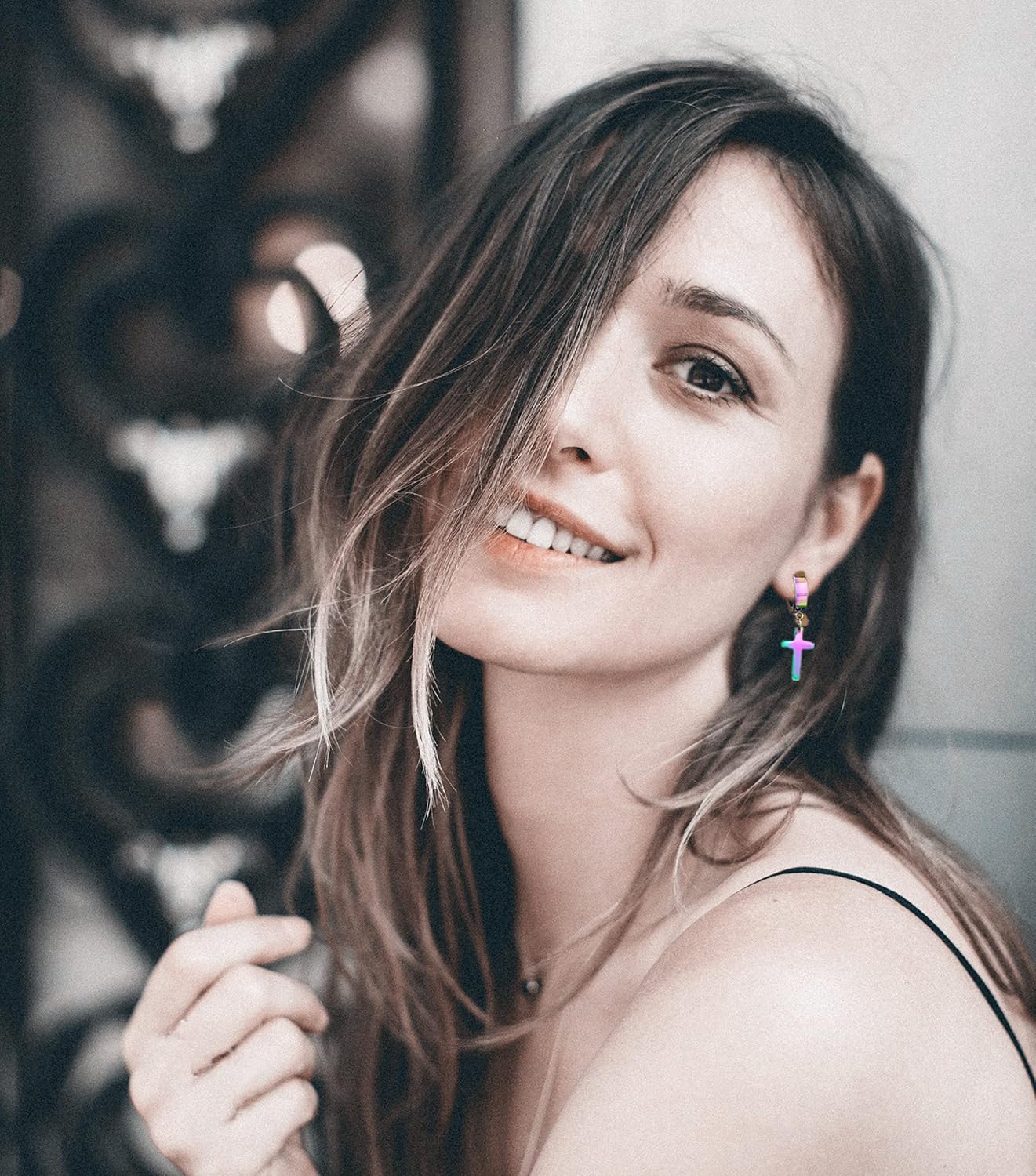 Clip On Cross Earrings for Men Women, 6 Pairs Hoop Earrings Non-pierced with Cross Ear Jewelry for Unisex - Image 4