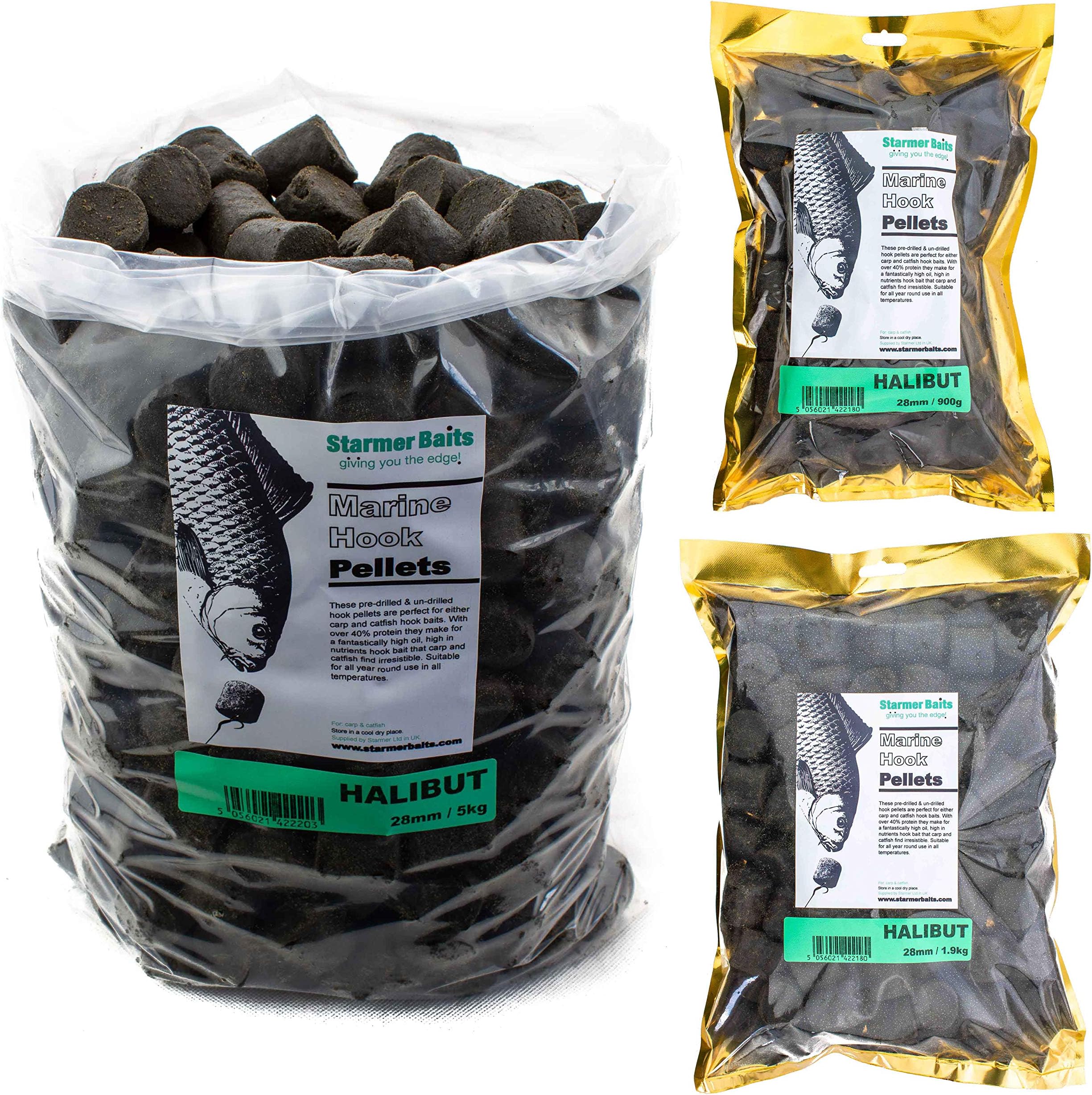 StarmerBaits 28mm halibut high oil hook pellets for carp & catfish 900g, 1.9kg, 5kg & 10kg