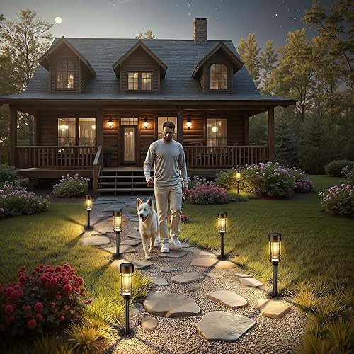 Miniatura 9 de LETMY 12 Pack Solar Pathway Lights Outdoor, Solar Lights Outdoor Waterproof IP65, Bright Solar Garden Lights Outdoor, Auto OnOff Outdoor Solar