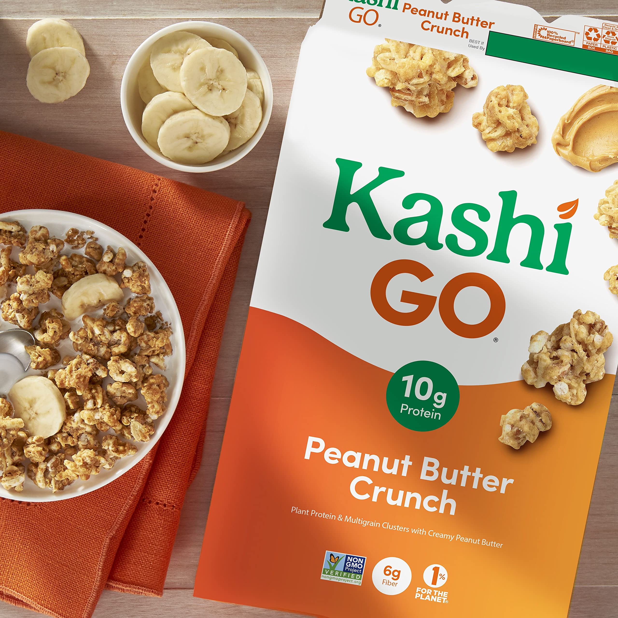 Buy Kashi GO Breakfast Cereal, Vegan Protein, Fiber Cereal, Peanut