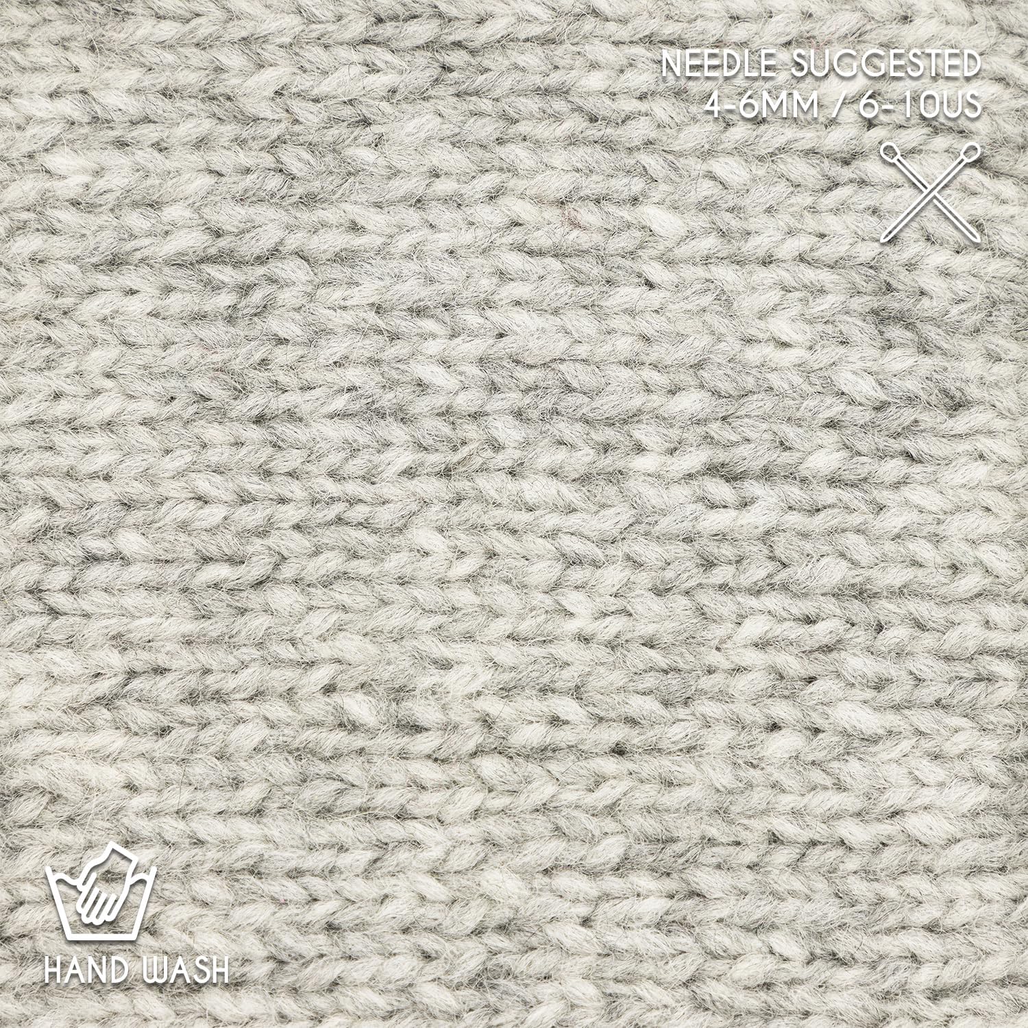 Super Air Worsted 6-Set Baby Alpaca - Soft and Fast Hand Knitting Yarn 5.29 oz/ 656 Yards - NFA09 Silver Gray