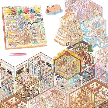 20 Sets Mini 3D Sticker Scenes with Tweezer Halloween Party Favors