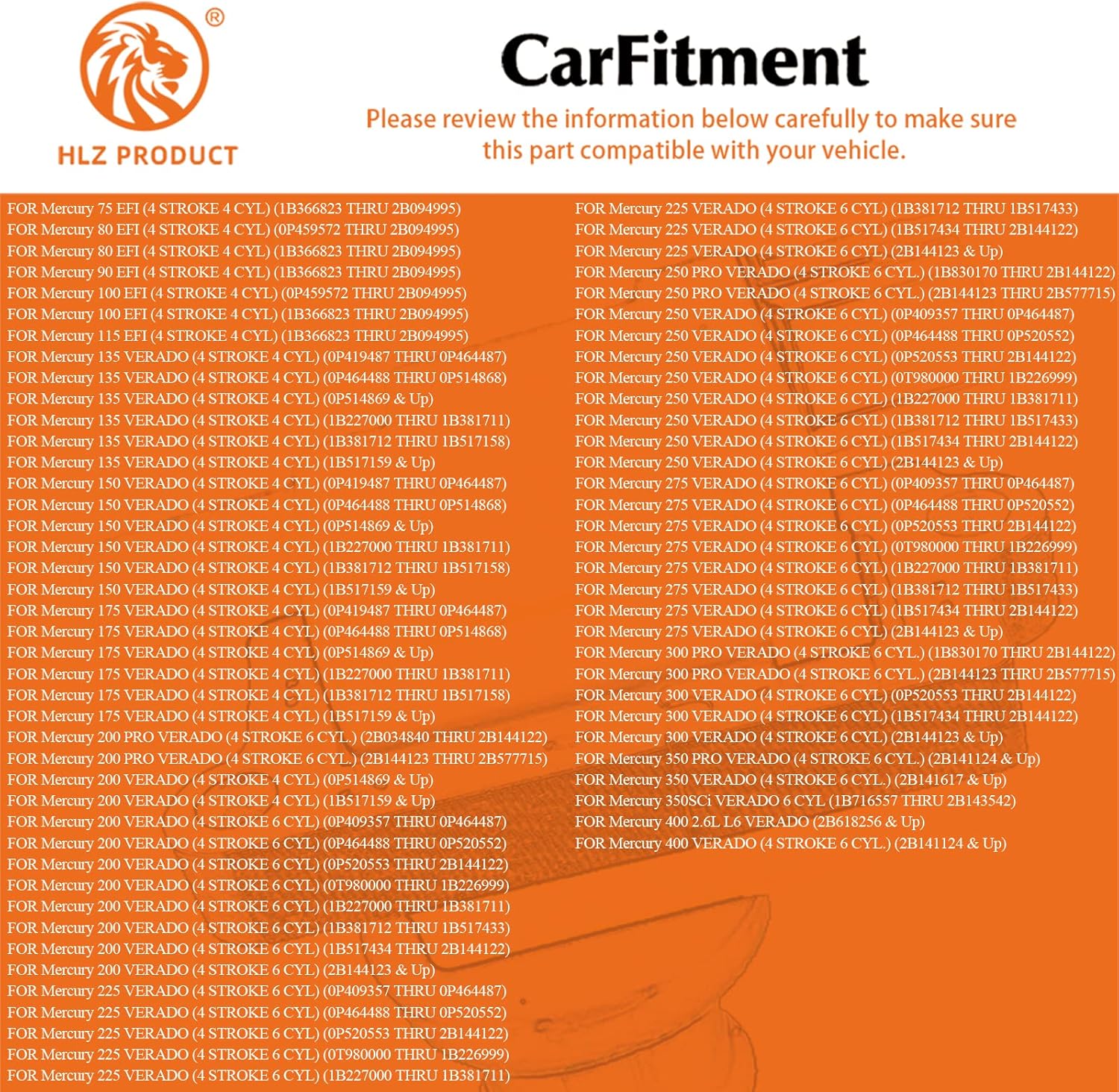 HIGH ENERGY IGNITION COILS SET OF 4 Compatible with Mercury Verado 75 80 90 100 115 120 135 150 175 4 STROKE 4 CYL EFI Replaces 8M0039809 339880615T01 19005251 880615T01