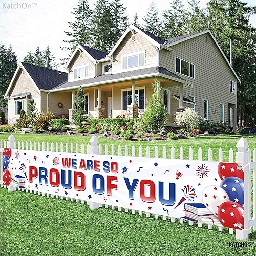 Miniatura 5 de KatchOn, Cartel con texto en inglés We Are So Proud of You  Cartel extragrande de 120 x 20 pulgadas  Cartel de graduación para decoraciones de