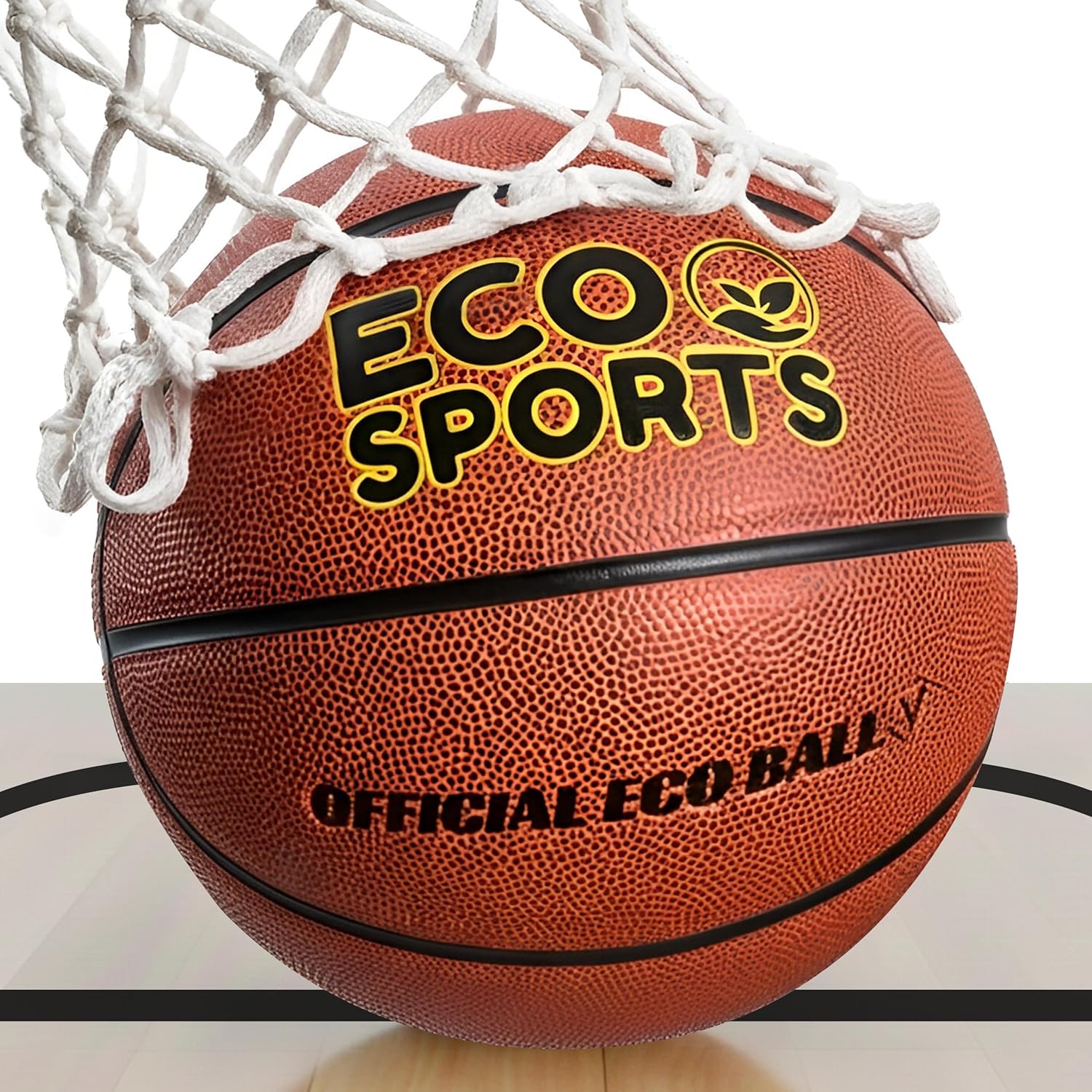 Eco Sports Outdoor and Indoor Basketball Size 5, 6, 7 - TPU Leather Strong Grip and High Performance, Training Ball for Youth and Adults Basketball Games
