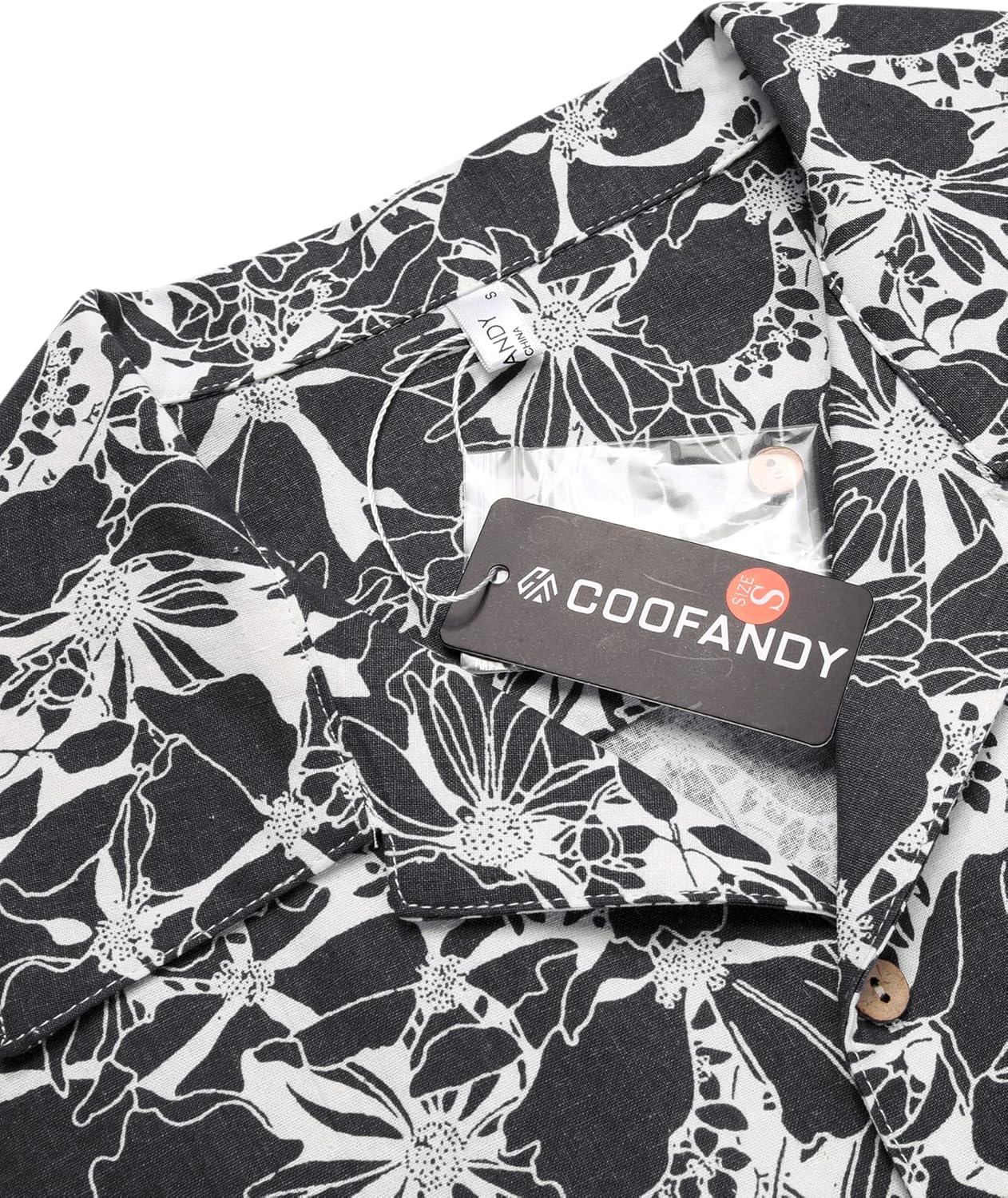 COOFANDY Mens Hawaiian Shirt Short Sleeve Buttoon Down Shirts Casual Tropical Floral Summer Linen Shirts - Image 5