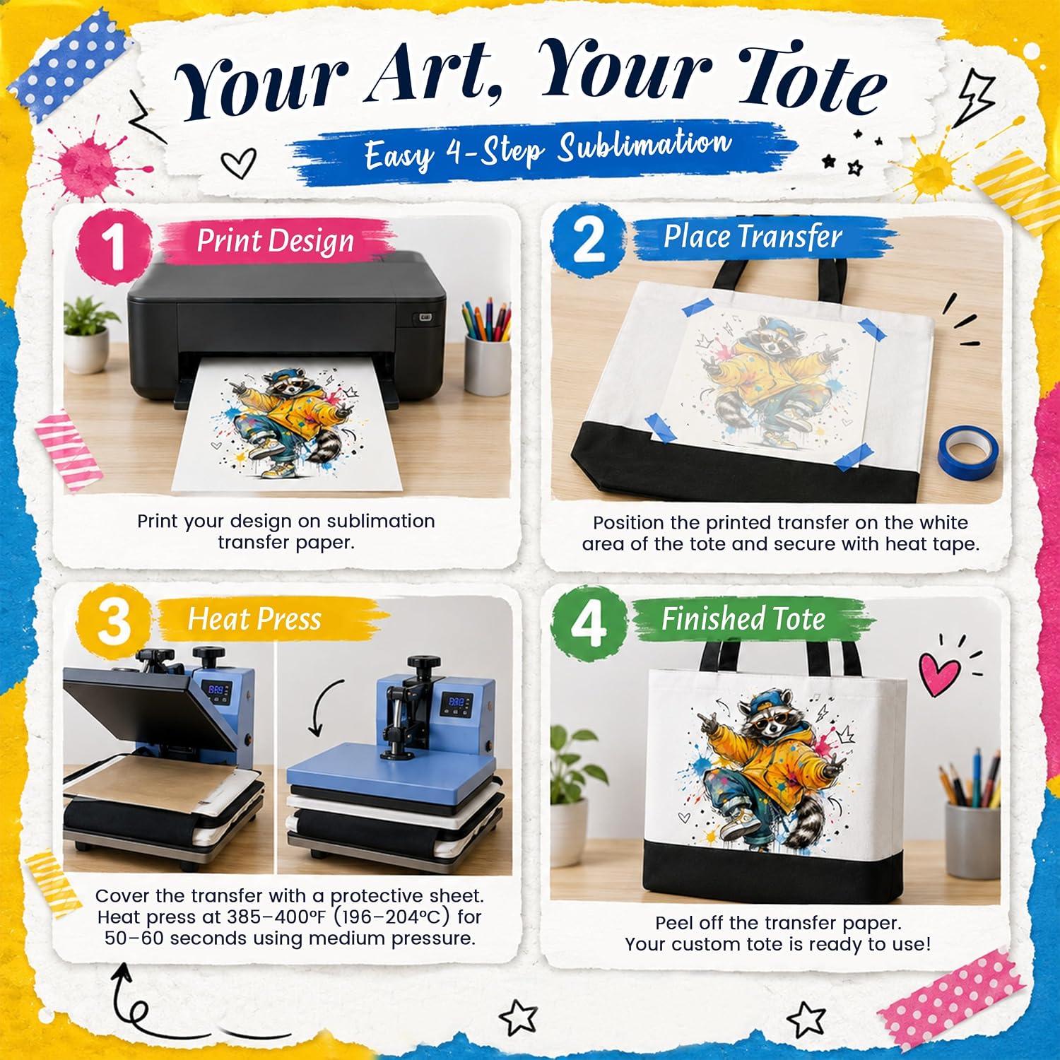 Joyclub Bundle of Canvas Tote Bags 5 Pack Large 18.5 x 15 x 4 in Long Handle and 20 Pack Canvas Tote Bags White Polyester Sublimation Blanks image 5