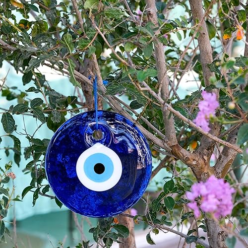 Miniatura 7 de BCS Decoración azul contra el mal de ojo de 5.2 pulgadas, adorno colgante de pared hecho a mano turco griego Nazar amuleto de buena suerte y amuleto