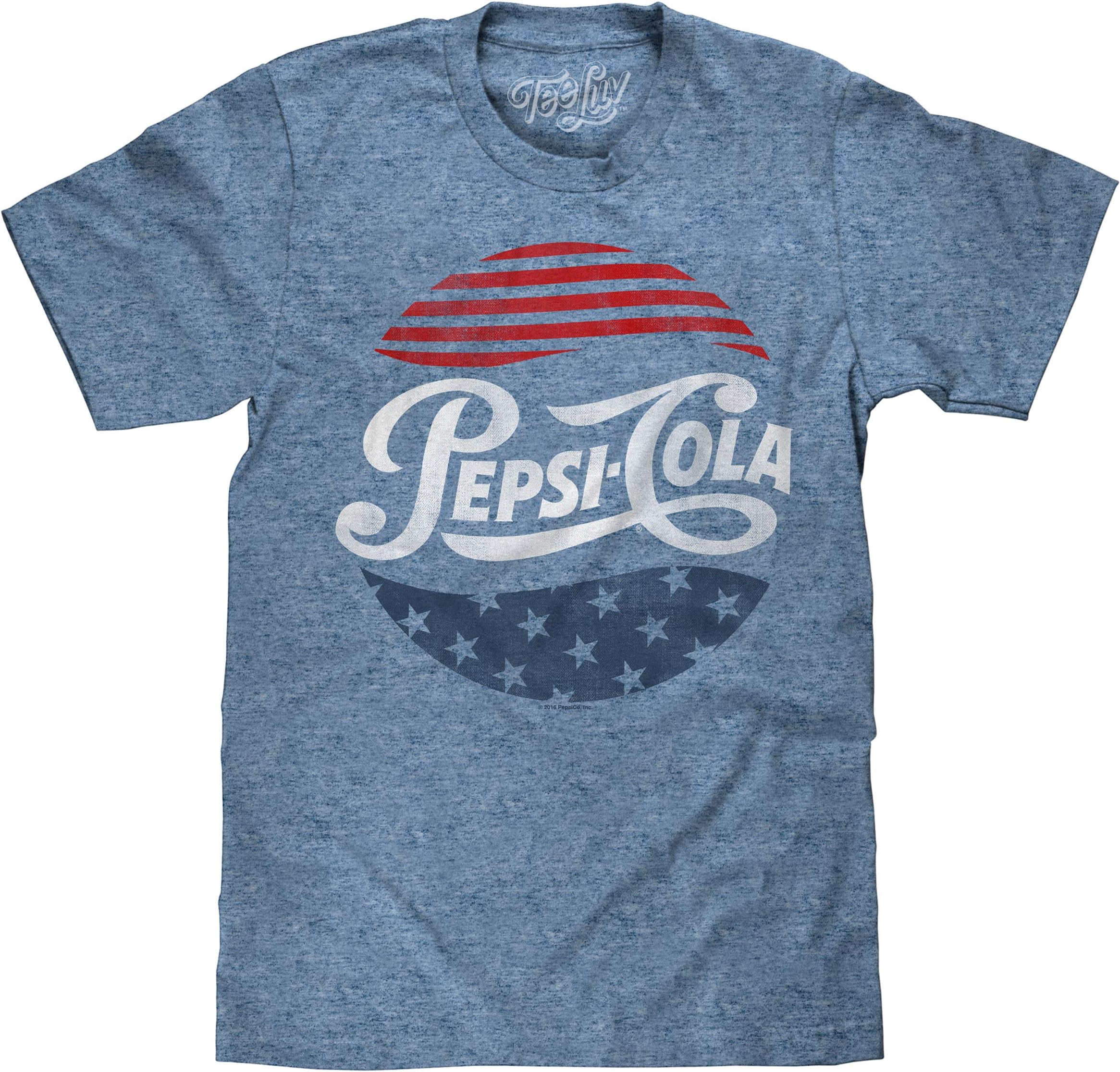 Tee Luv Men's Patriotic Stars and Stripes Pepsi Cola Shirt