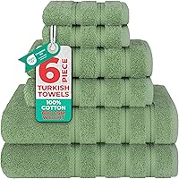 Vista 32 de American Soft Linen Juego de toallas de lujo de 6 piezas, 2 toallas de baño, 2 toallas de mano y 2 toallas pequeñas, toallas turcas 100% algodón