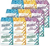 Presto! Ultra-Soft 3-Ply Premium Facial Tissues, 1188 Sheets (18 Cube Boxes of 66), FSC-Certified & Colorful