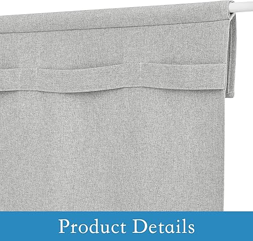 Miniatura 109 de RYB HOME Cortinas de oscurecimiento de habitación para puerta francesa, cortinas de ventana para puertas de vidrio, aislamiento térmico, cortina