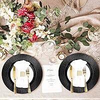 Vista 28 de Tanlade 50 Pcs 13 Inch Charger Plates Bulk Round Wedding Chargers Plastic Dinner Plates for Table Setting Wedding Party Decoration (Gold)
