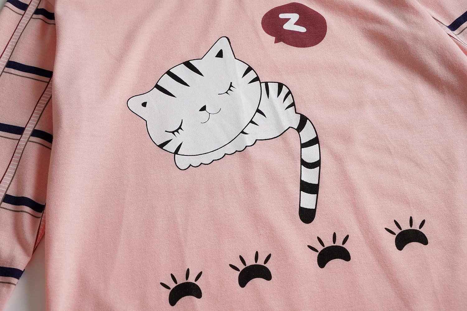 Big Girls Winter Long Sleeve Pajama Sets Cute Cat Patterns Sleepwear Cartoon Pjs - Image 4