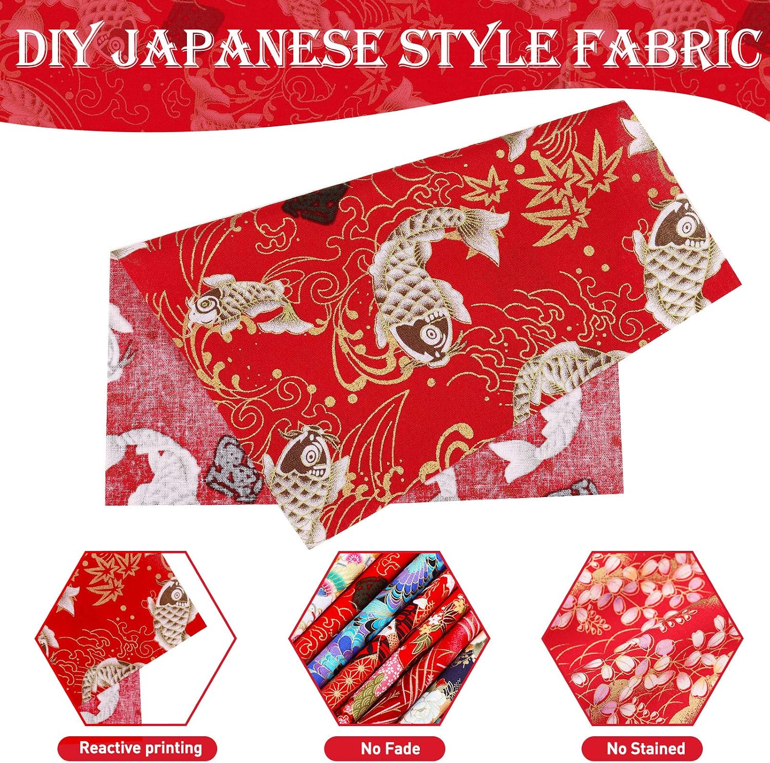 Tudomro 30 Pieces Japanese Style Fabric Squares Fat Quarters Cotton Wrapping Cloth Quilting Fabric Bundles for DIY Patchwork Sewing