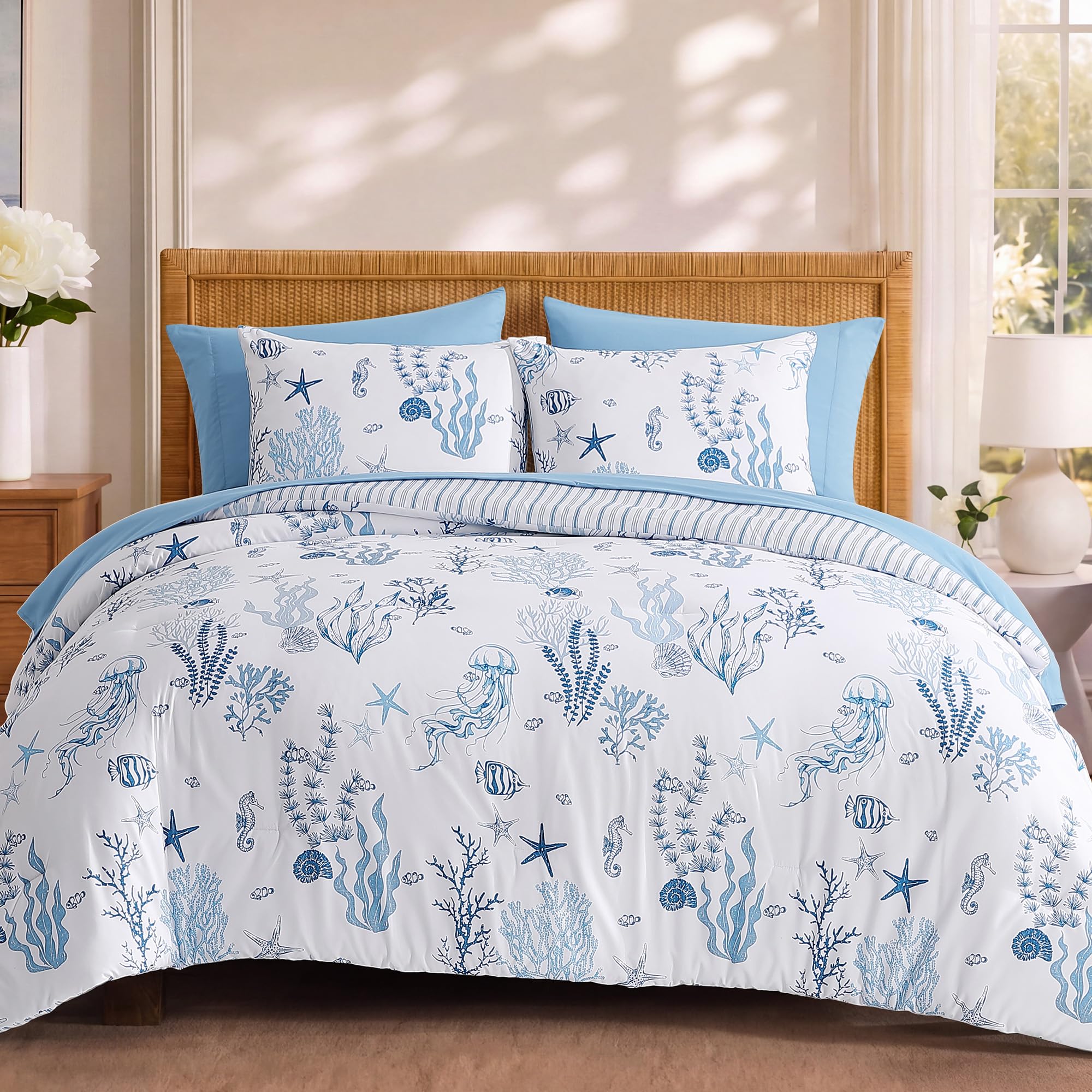 BLOOMHAVEN Coral Sea Bedding Set