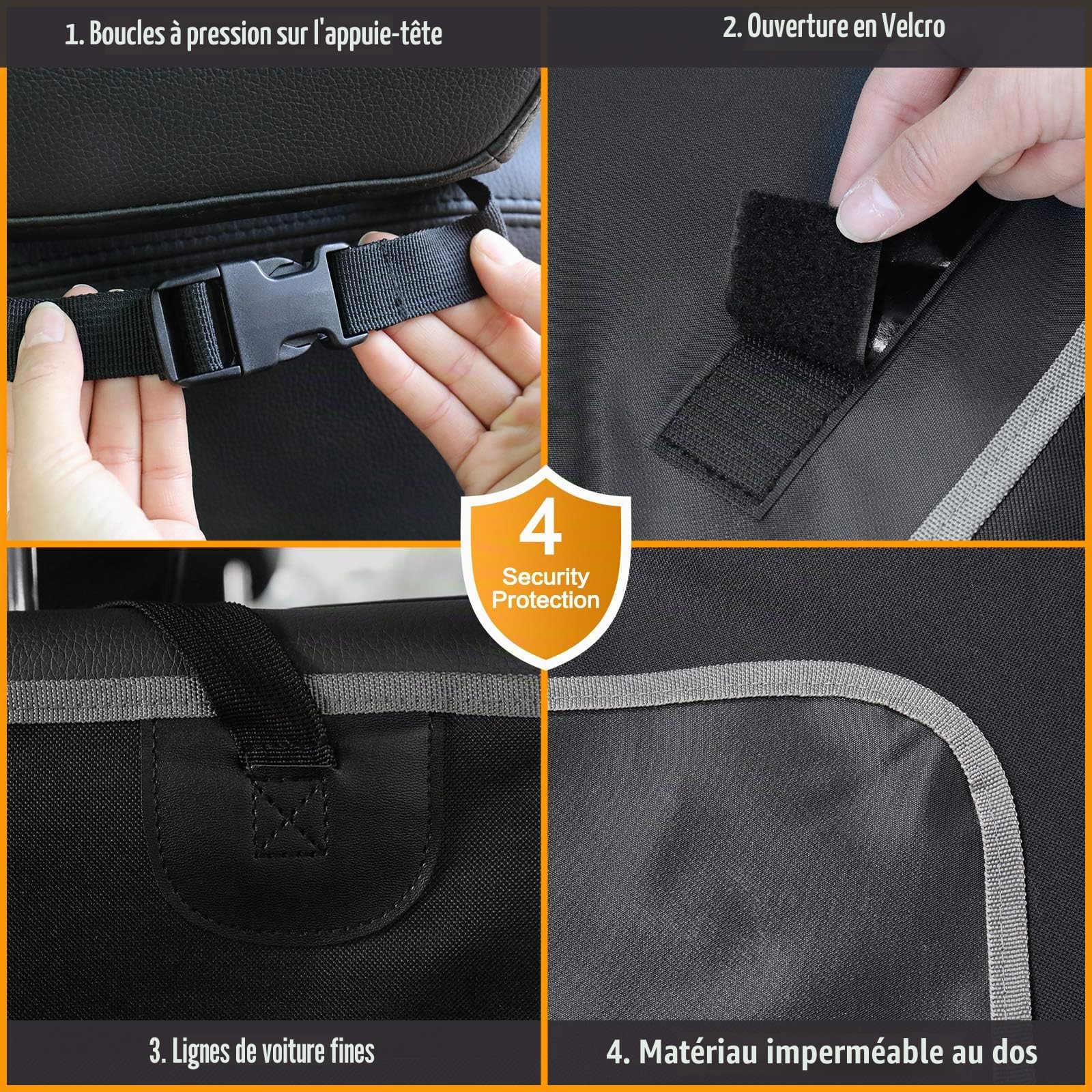 Protection de Coffre pour Chien,Protection de Coffre Lavable avec Protection latérale, 2 Grandes Poches SUV Cargo Liners,Imperméable & Antidérapant105 x 185 cm