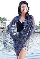 Vista 3 de Cindy and Wendy, bufanda chal para mujer, ligera y suave de encaje con flecos