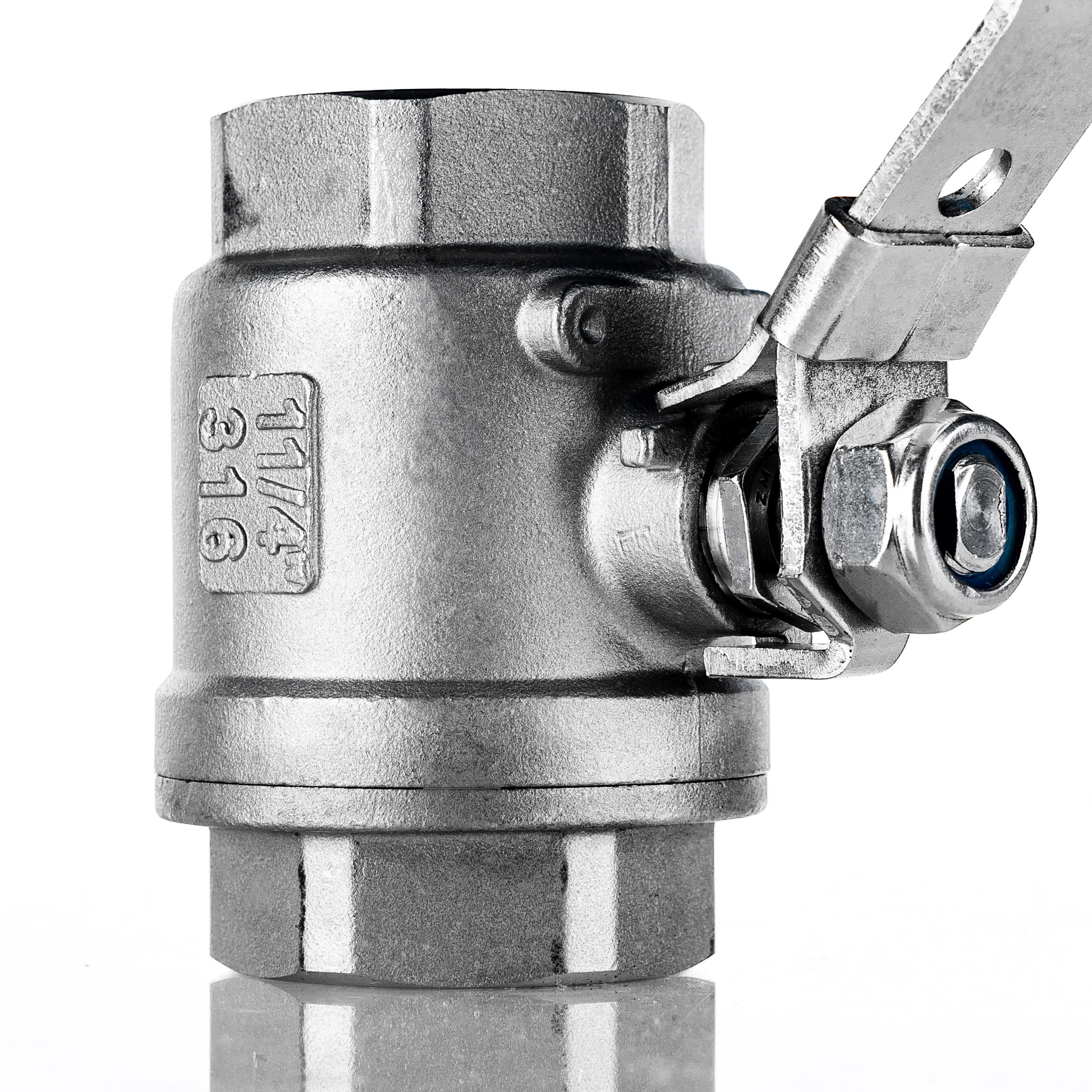 FSA Valvola a sfera in acciaio inox 316 da 1 1/4" a 2 pezzi 2-vie