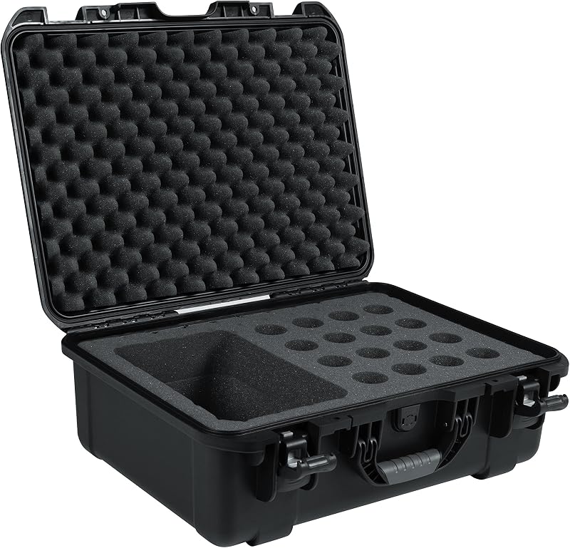 Cases Titan Series Waterproof Injection Molded Microphone Case, Fits up to 16 Wired Mics and Accessories (GM-16-MIC-WP)