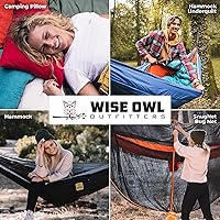 Vista 7 de Wise Owl Outfitters Hamaca de camping – Hamaca portátil de 500 libras con correas de árbol – viajes, mochileros, senderismo, equipo de campamento al