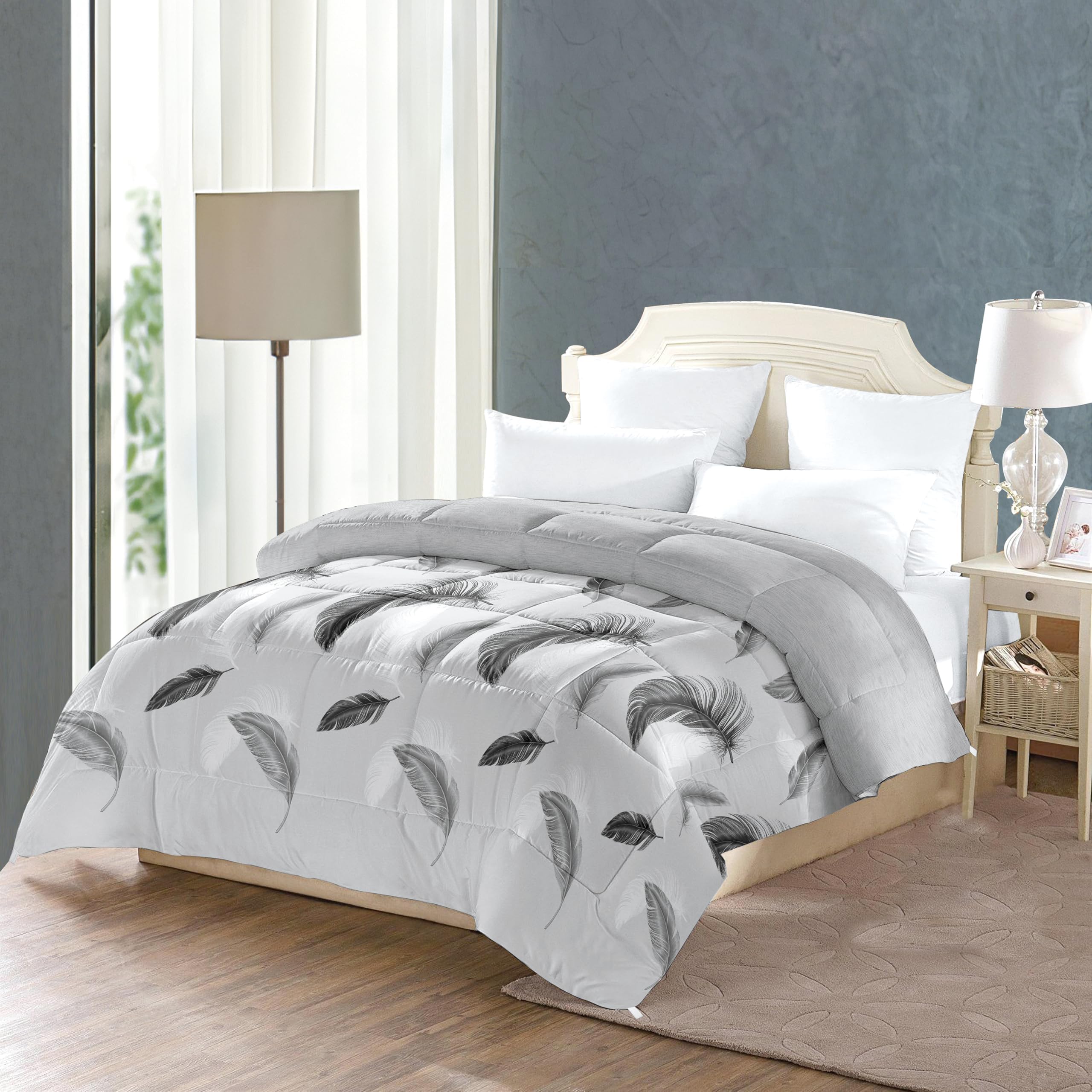 Fanny & Céline Couette Chaude 600 GSM 220x240cm Ultra Gonflante - Douceur Extrême Bleu