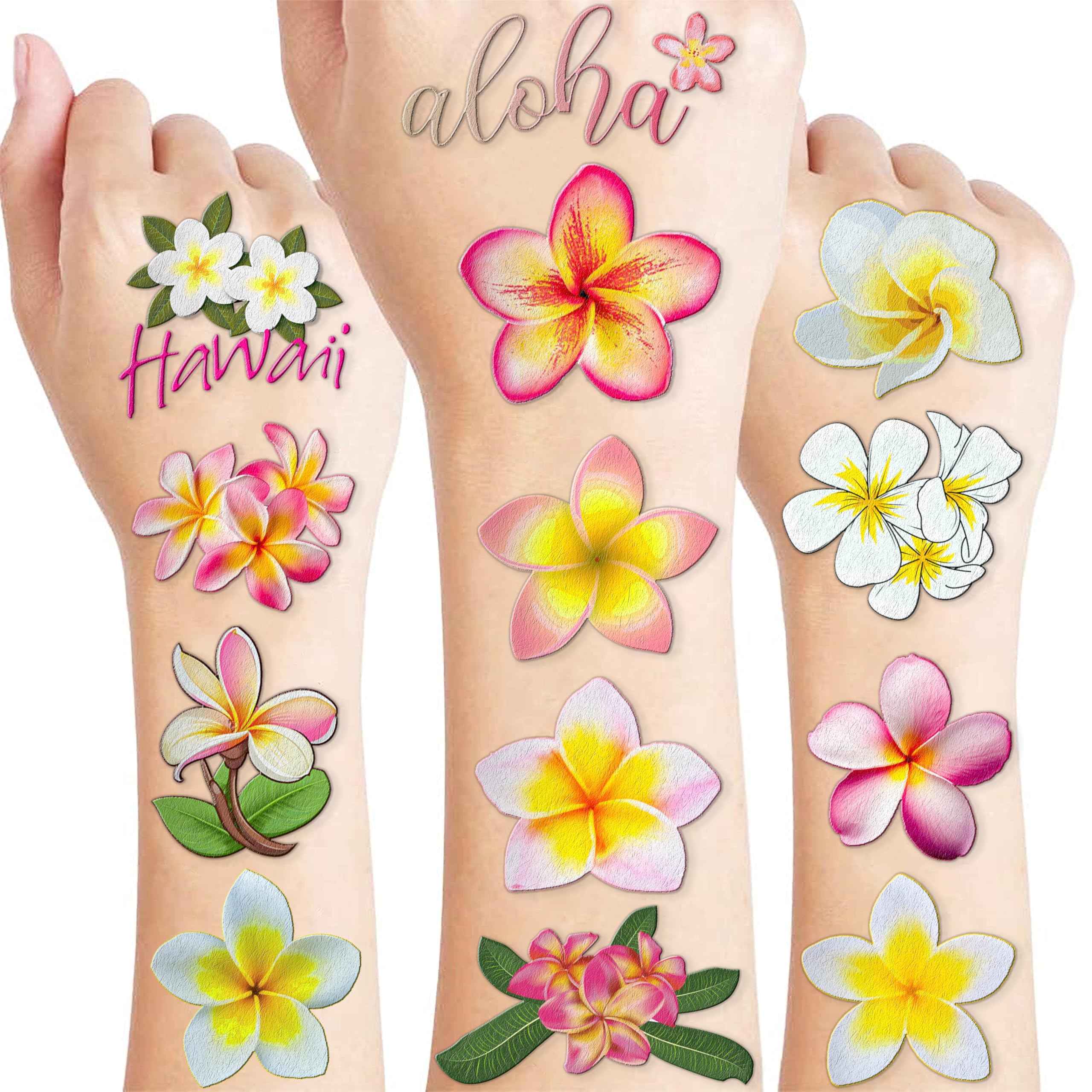 96 PCS Plumeria Flower Pre-Cut Themed Birthday Supplies Décor
