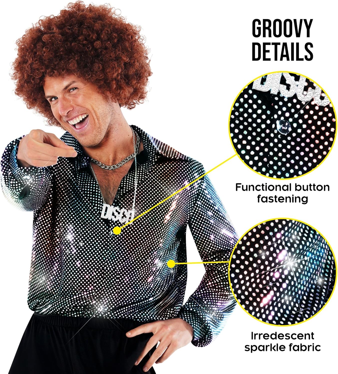 Morph 70s Outfits For Men, Men 70s Outfits For Adults, Mens Disco Costume, Men's Disco Costume, Halloween Costumes Adult - Image 3