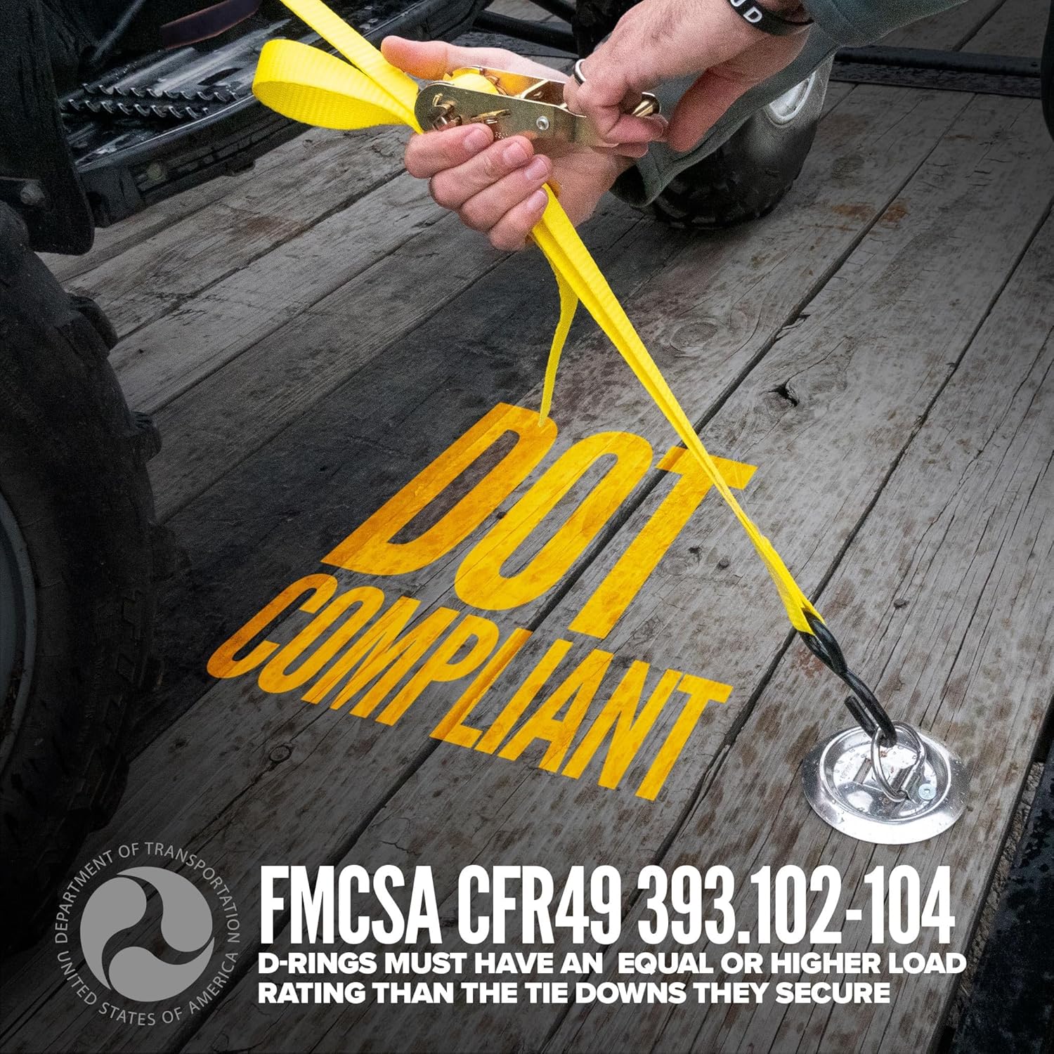 US Cargo Control Recessed D-Ring Tie Down Anchors (8 Pack), Flush Mount Type 316 Stainless Steel D Rings for Trailers, Camping, Decks, Outdoor Uses, and Marine Environments, 800 LBS Break Strength