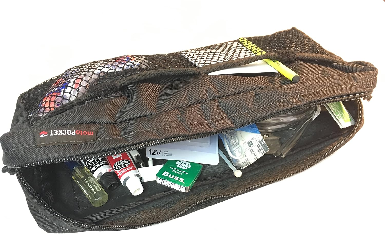 Moto Pockets Motorcycle Pannier/Side Case Lid Bag, 14"x6" 2.75 Liters, Quick Installation, Made in the USA