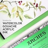 Arches 1711601 blok akwarelowy, 20 arkuszy, naturalny biały, 300 g/m², wysoka trwałość kolorów, odporność na starzenie, drobnoziarniste, 31 x 31 cm
