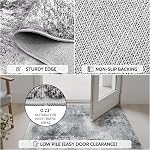 Abstract Washable Rug 5x7 Grey,Modern Low Pile Carpet for Living Room, Bedroom, Dining Room, Playroom,Soft Non-Slip Neutral Indoor Area Rug,Thin Tapis Salon