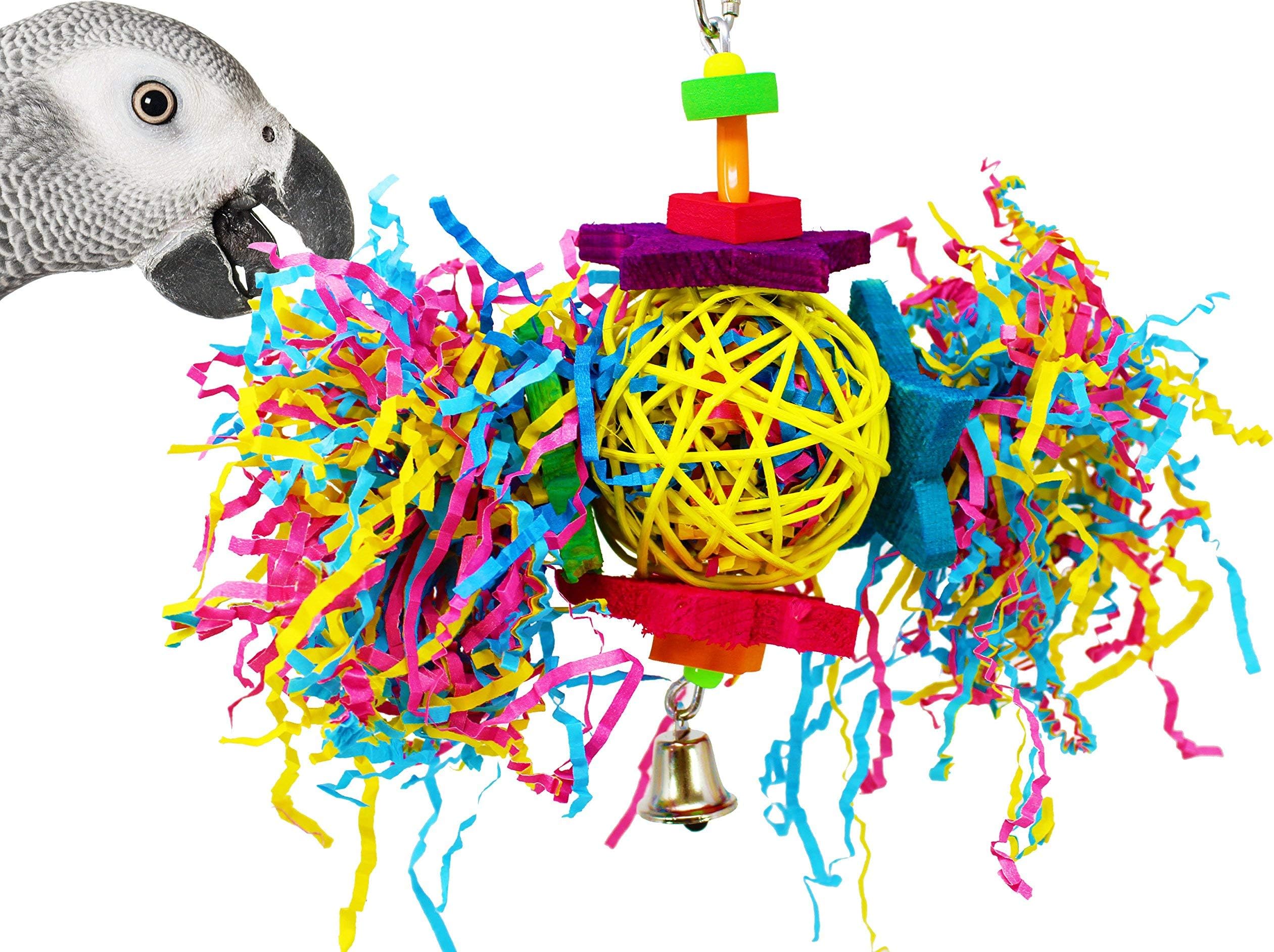 1839 Foraging Star 7" High by 8" Wide, Medium Parrot Chew Shred Forage Cage Toy, Conure, Pionus, Quaker, and Similar Birds