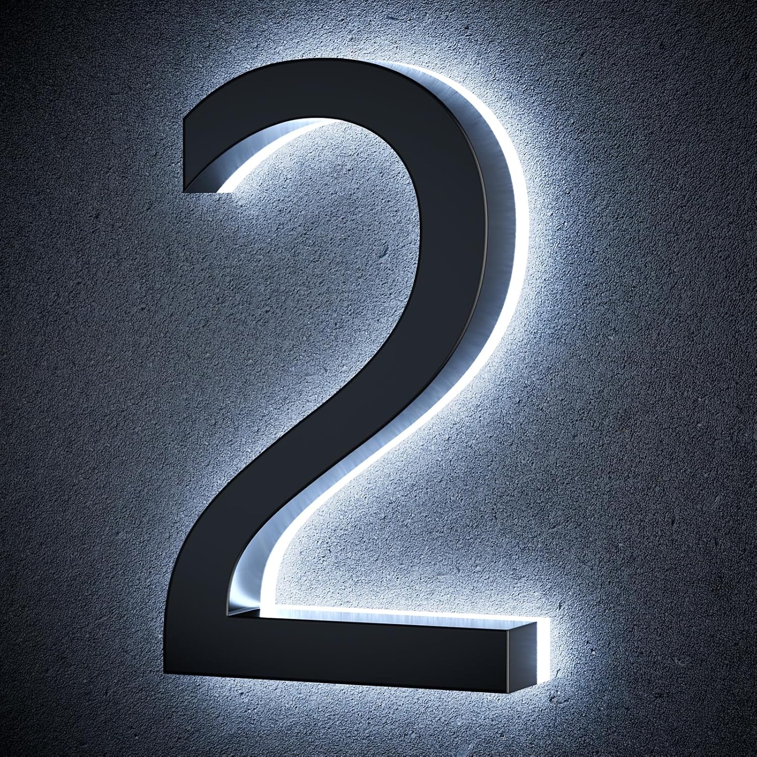 9 Inch Backlit House Numbers for Outside, Stainless Steel, LED Illuminated Home Address Number, Modern Lighted Address Signs for Houses, Restaurant, Waterproof