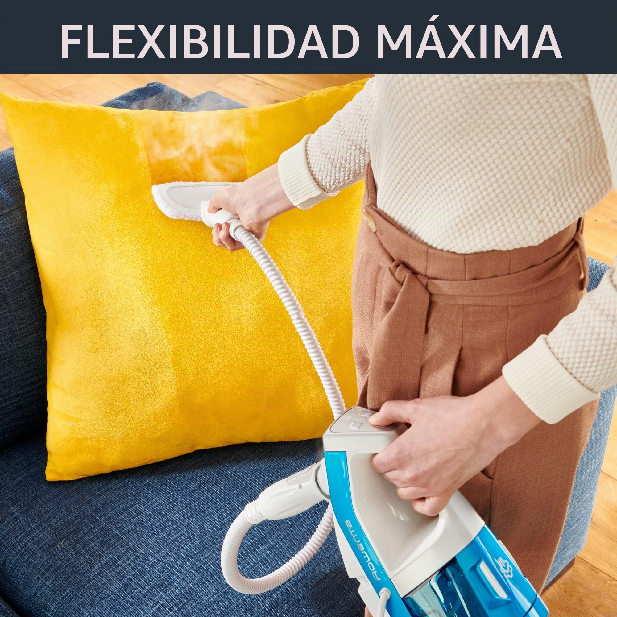 Rowenta, Limpiador de Vapor, 2 en 1, Aspire y Lava al Mismo Tiempo, Limpiador de Mano extraíble, Eficaz, Saneamiento, Tecnología ciclónica, Calentadores rápidos, Clean & Steam Multi RY8544WH