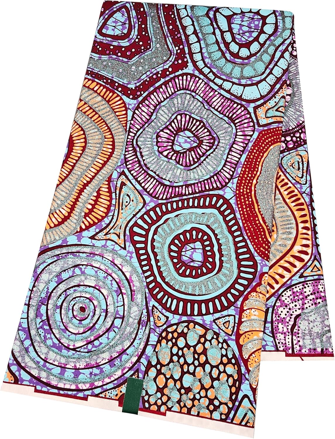 African Fabric 100% Cotton Kente Cloth by The Yard 6 Yards African American Ankara Print Wax Fabric for Party Outfits, DIY Crafts, Scarves, Aprons, and Home Decor (H4-2)