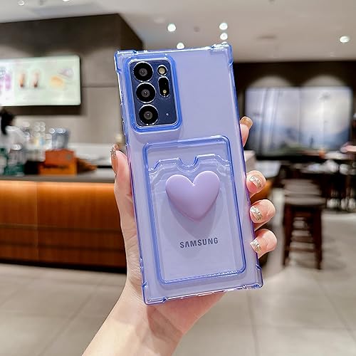 Miniatura 2 de Tuokiou Funda compatible con Samsung Galaxy Note 20 Ultra, bonito diseño de corazón 3D, protección suave a prueba de golpes con tarjetero para