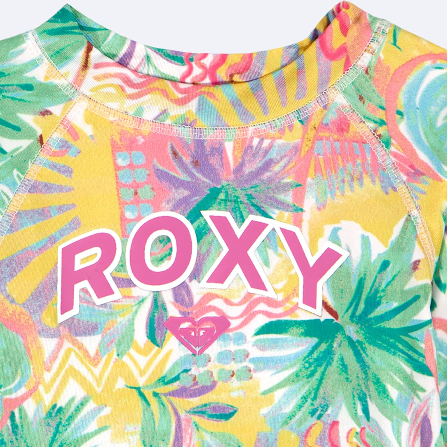 Roxy Girls Two-Piece Rash Guard Swim Set with Bikini Bottoms