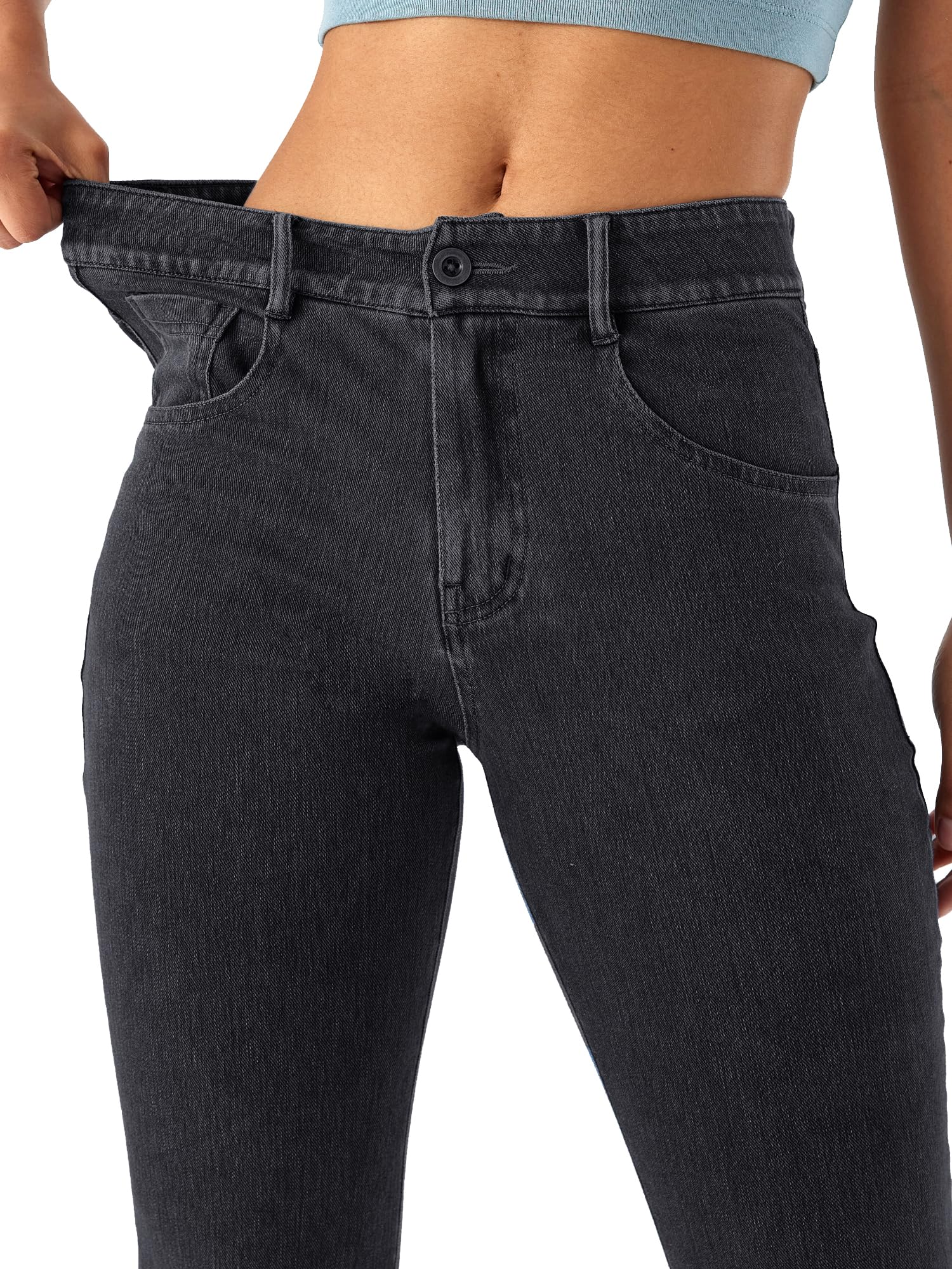 LaiEr Jeans de Yoga pour Femmes à Haute Élasticité,Sweatpants Skinny avec Élastique pour Relever Les Fesses et Fermeture Éclair,Pantalons Slightly Bootcut Doux,Combinaison Mode et Casual.